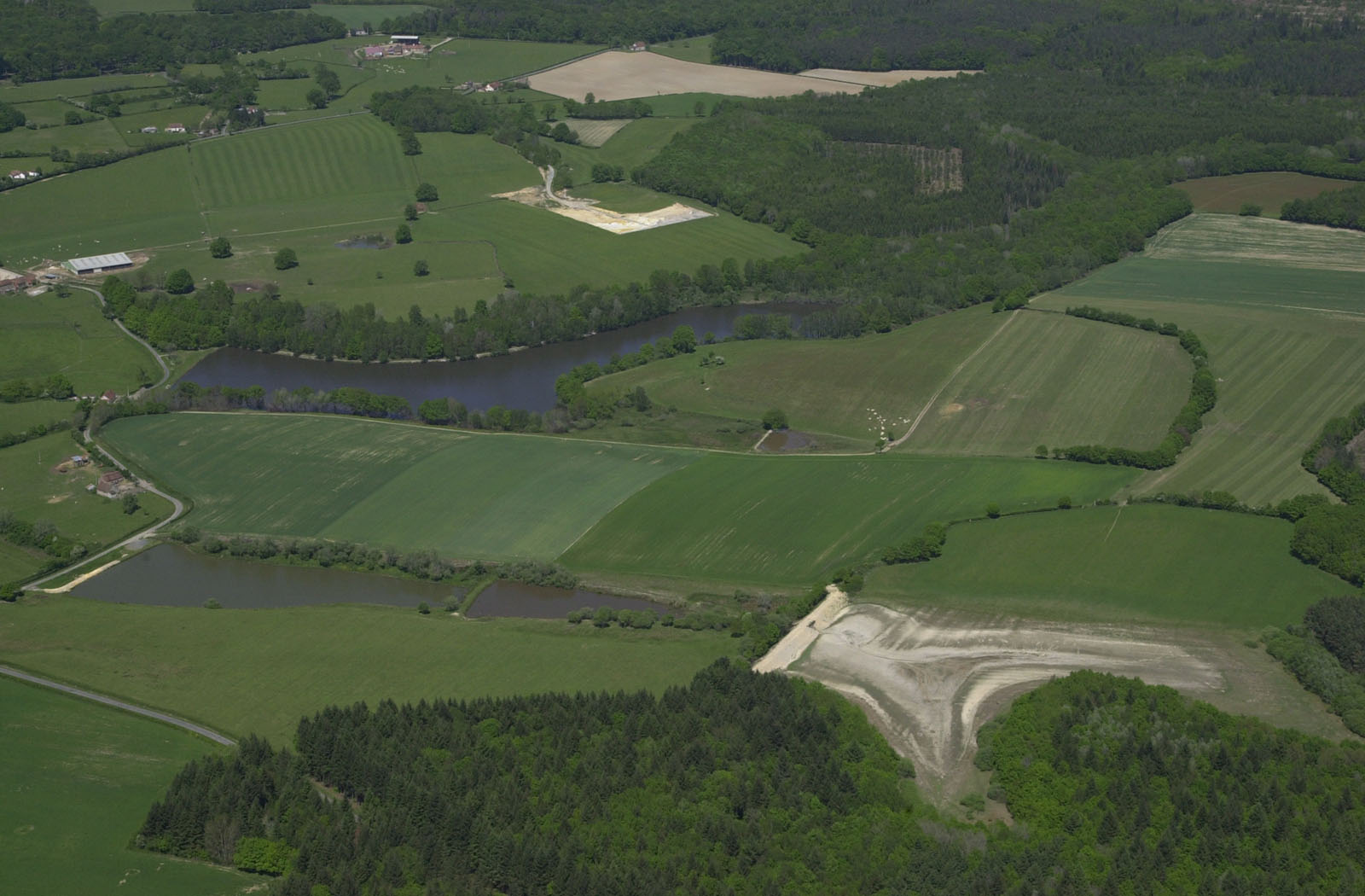 Vue aérienne des étangs